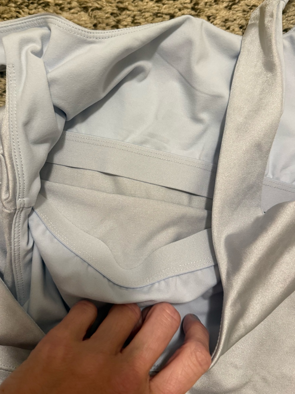 Fabletics Sleek Silver Square Neck Cropped Active Tank - Picture 6 of 6